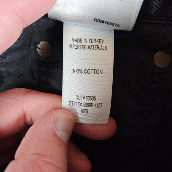 AGOLDE 90's Mid Rise Straight Los Angeles Black Grey Wash Jeans‎ Size 24 - Picture 9 of 11